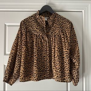 Emmaline blouse in leopard organic cotton by Emerson Fry